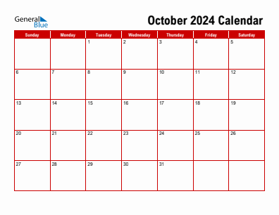 Next month calendar October 2024