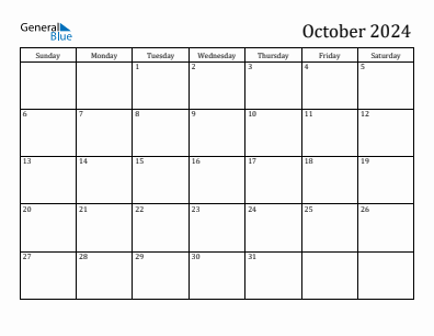 Next month calendar October 2024