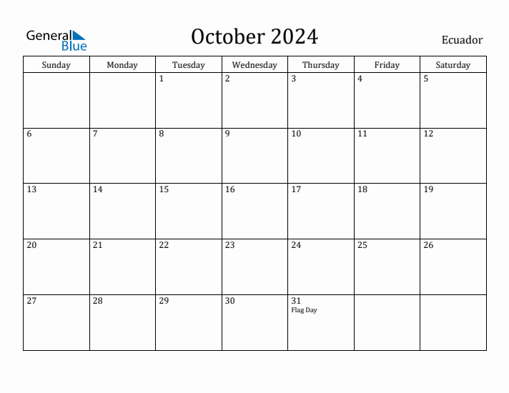October 2024 Calendar Ecuador