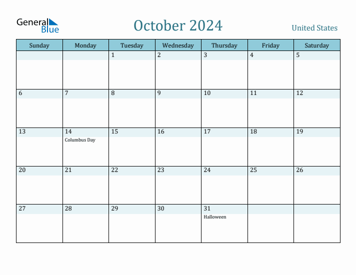 October 2024 Calendar with Holidays