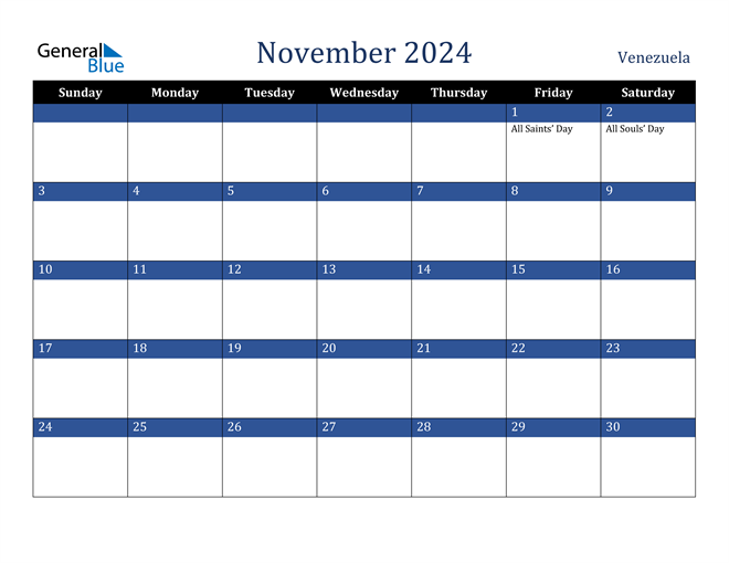 November 2024 Venezuela Calendar