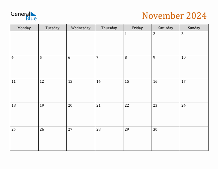 Editable November 2024 Calendar