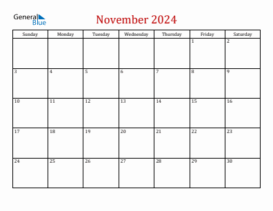 Last month calendar November 2024