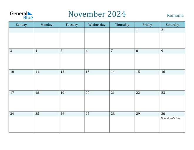 November 2024 Calendar with Holidays in PDF, Word, and Excel