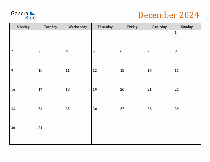 Editable December 2024 Calendar