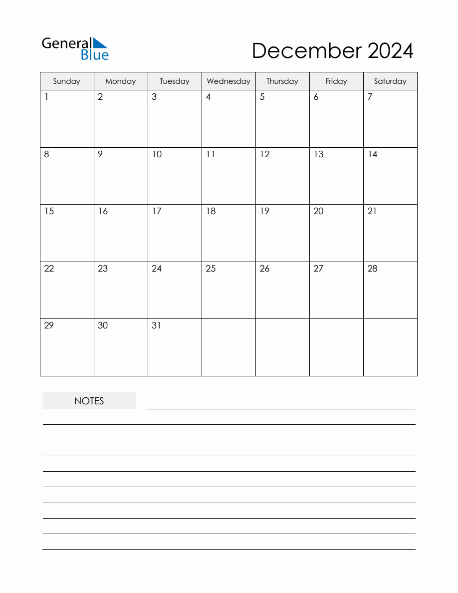 December 2024 Monthly Planner Calendar