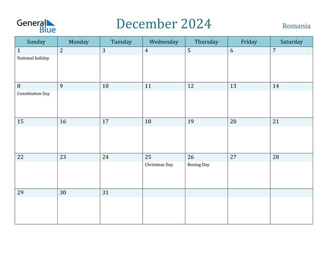 December 2024 Calendar with Holidays in PDF, Word, and Excel