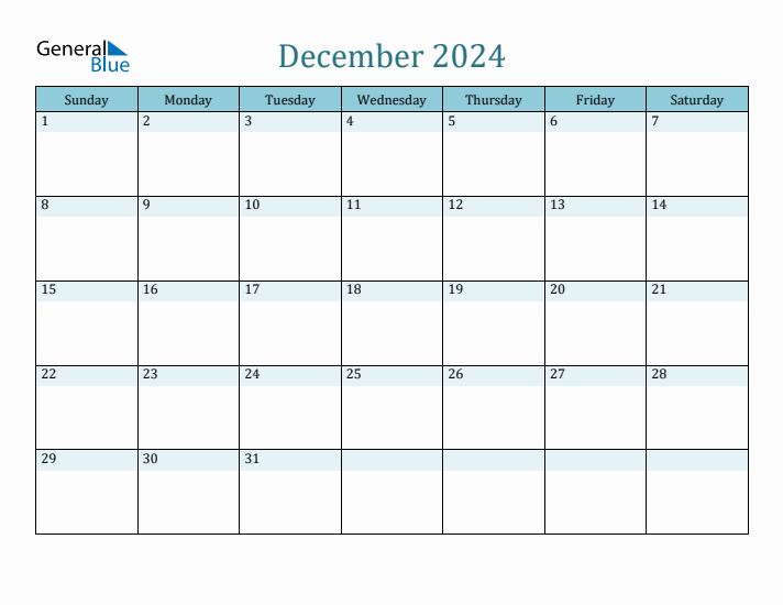 December 2024 Printable Calendar