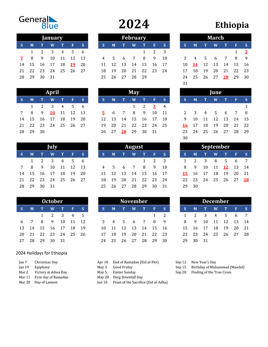 2024 Calendar With Holidays In Ghana 2024 Raf Leilah