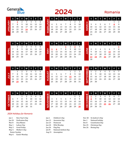 2024 Calendar Black Red With Holidays Portrait En Ro 510x660 
