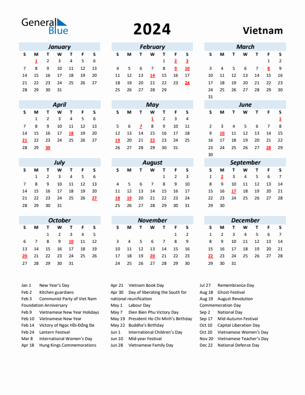 Lunar New Year 2024 Vietnam Calendar Dates Fran Tracee