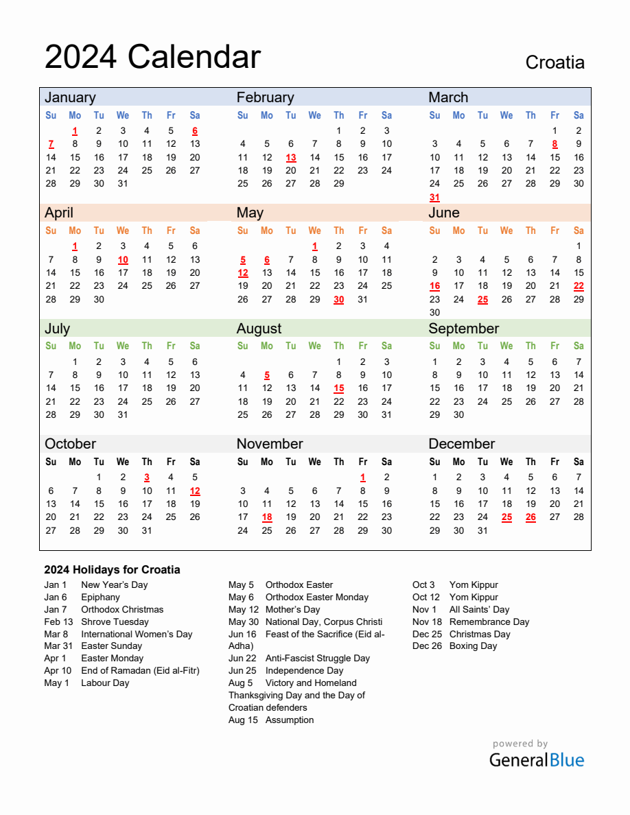 HR Calendar of Activities 2024