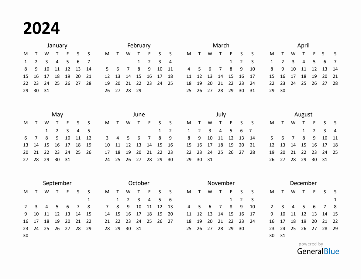 Year Planner 2024 Template