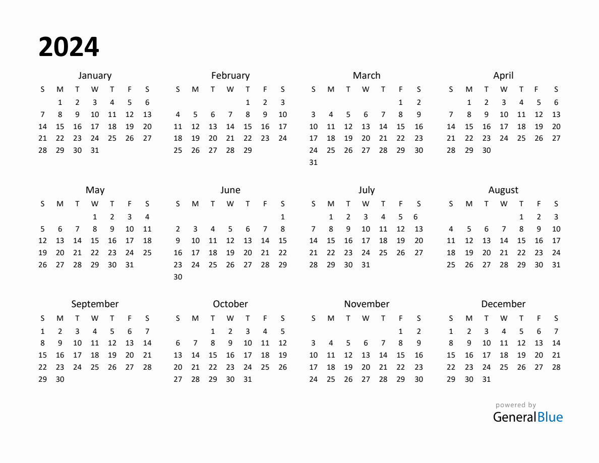 Year Planner 2024 Template