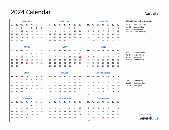 Printable 2024 Australian Calendar Pdf Ashia Callida