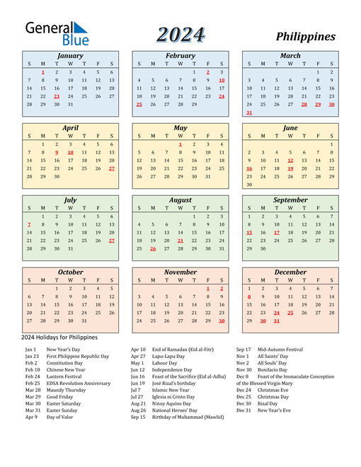 23+ Printable Selected Printable 2024 Philippines Calendar Templates