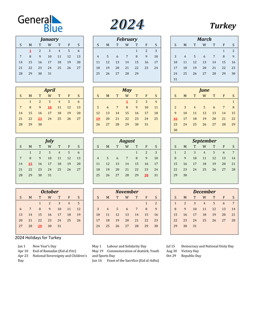 June 2024 Calendar Turkey Gambaran