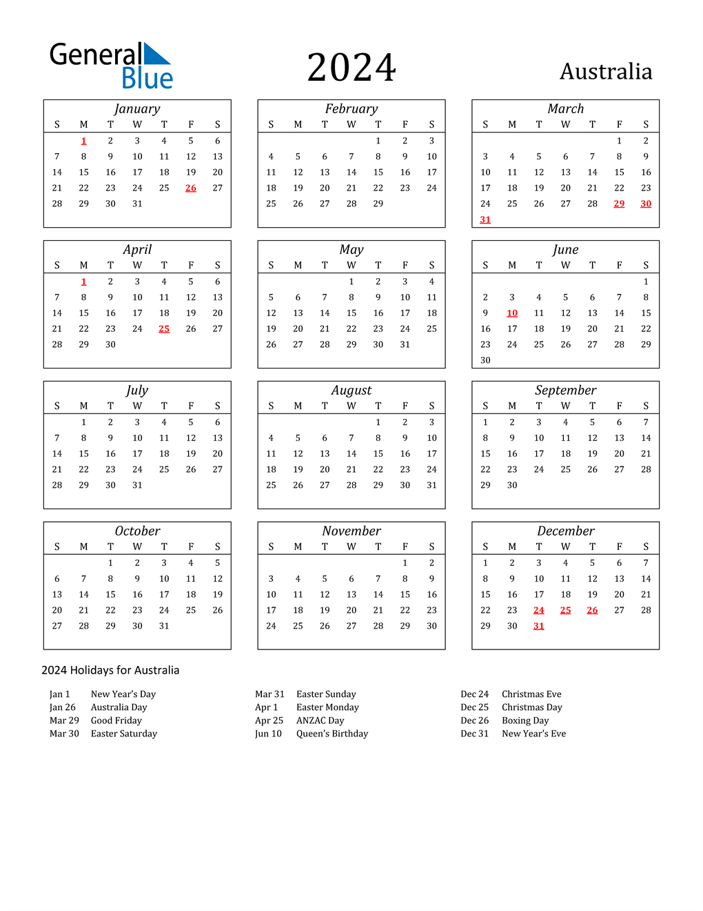 Printable Calendar 2024 With Holidays Printable Blank World