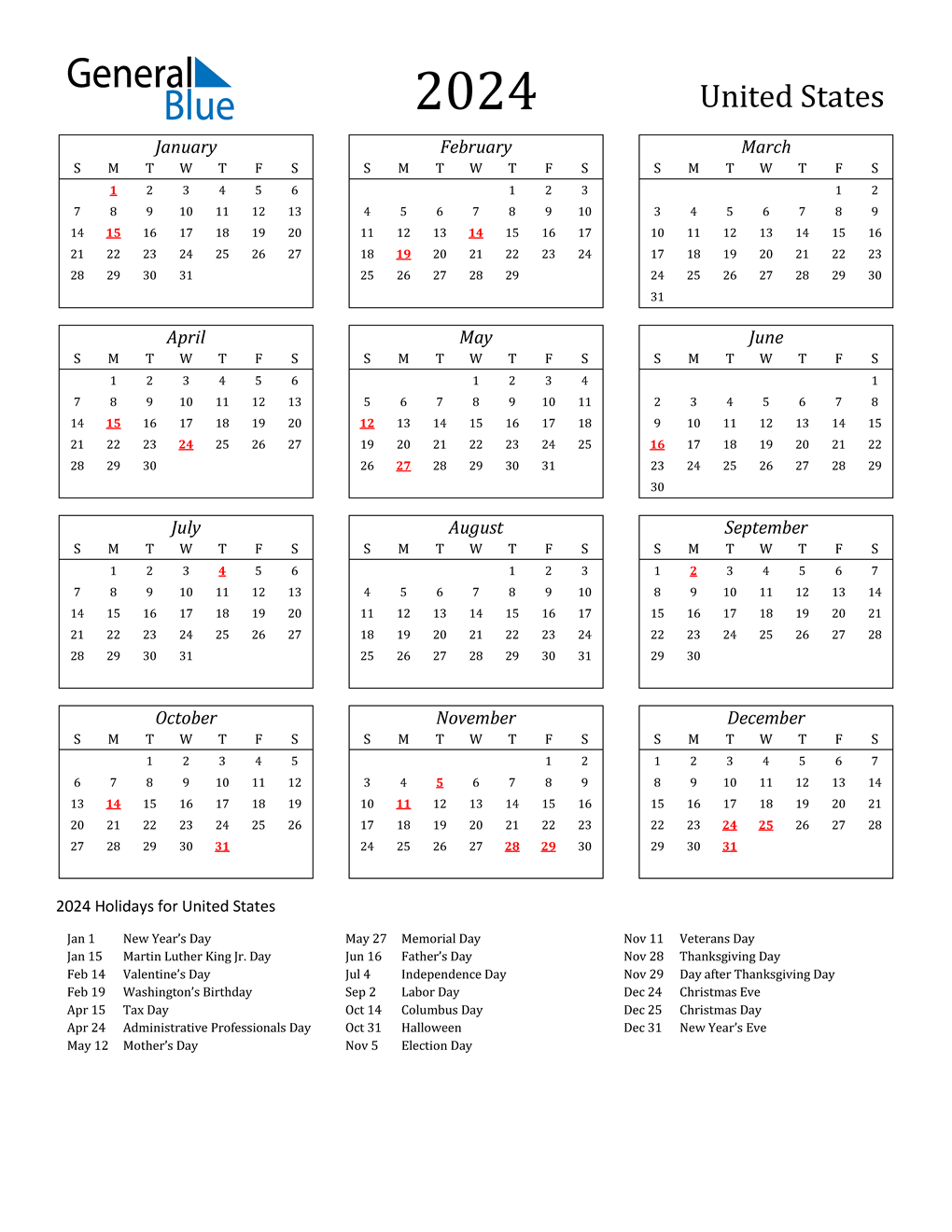 2024 Summer Calendar United States Of America Free Zarla Kathryne