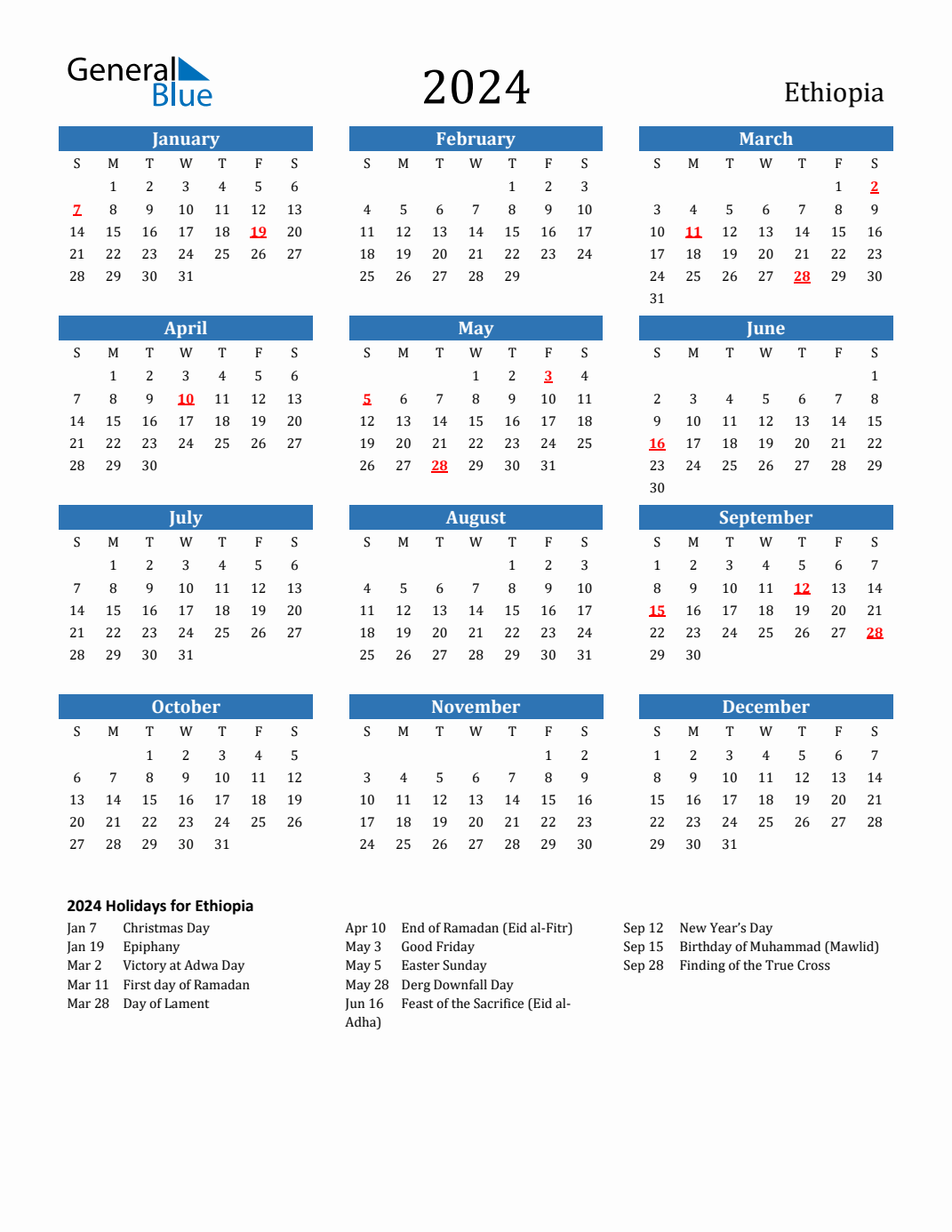 2024 Ethiopian Orthodox Calendar Benni Catrina