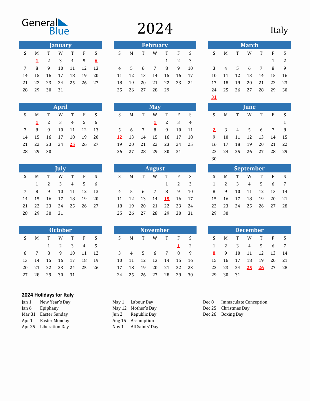 2024 Calendar With Holidays Portrait Sunday Start En It 1071x1386 