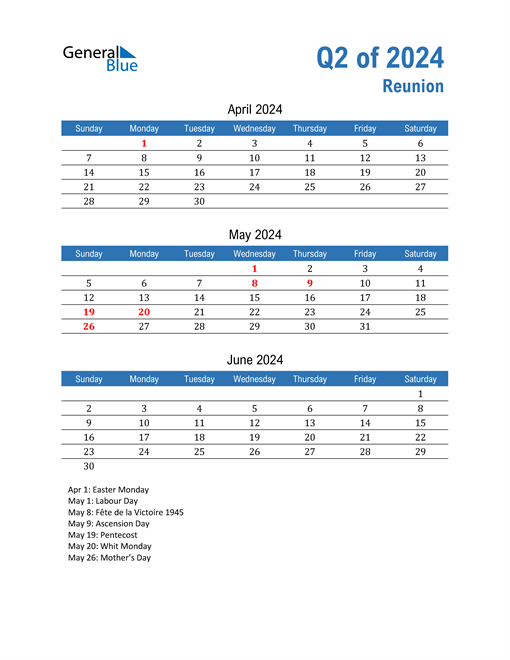  Reunion 2024 Quarterly Calendar 