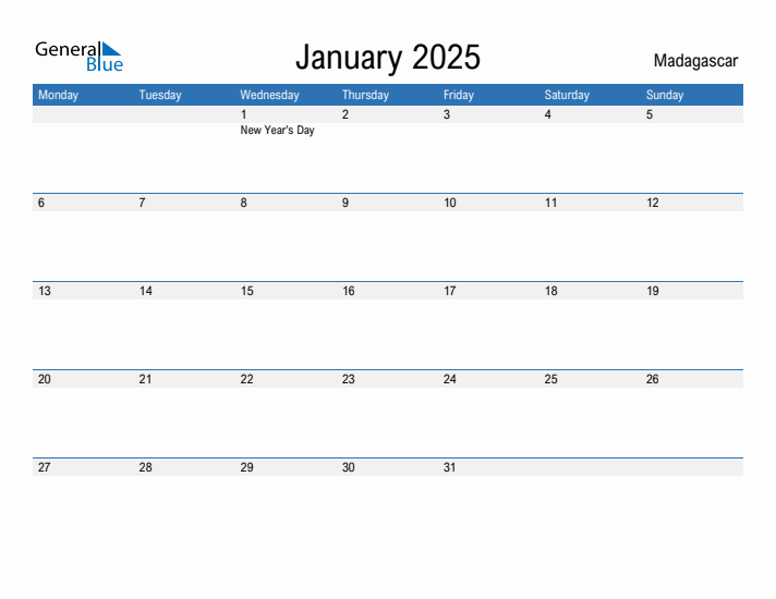 Fillable January 2025 Calendar