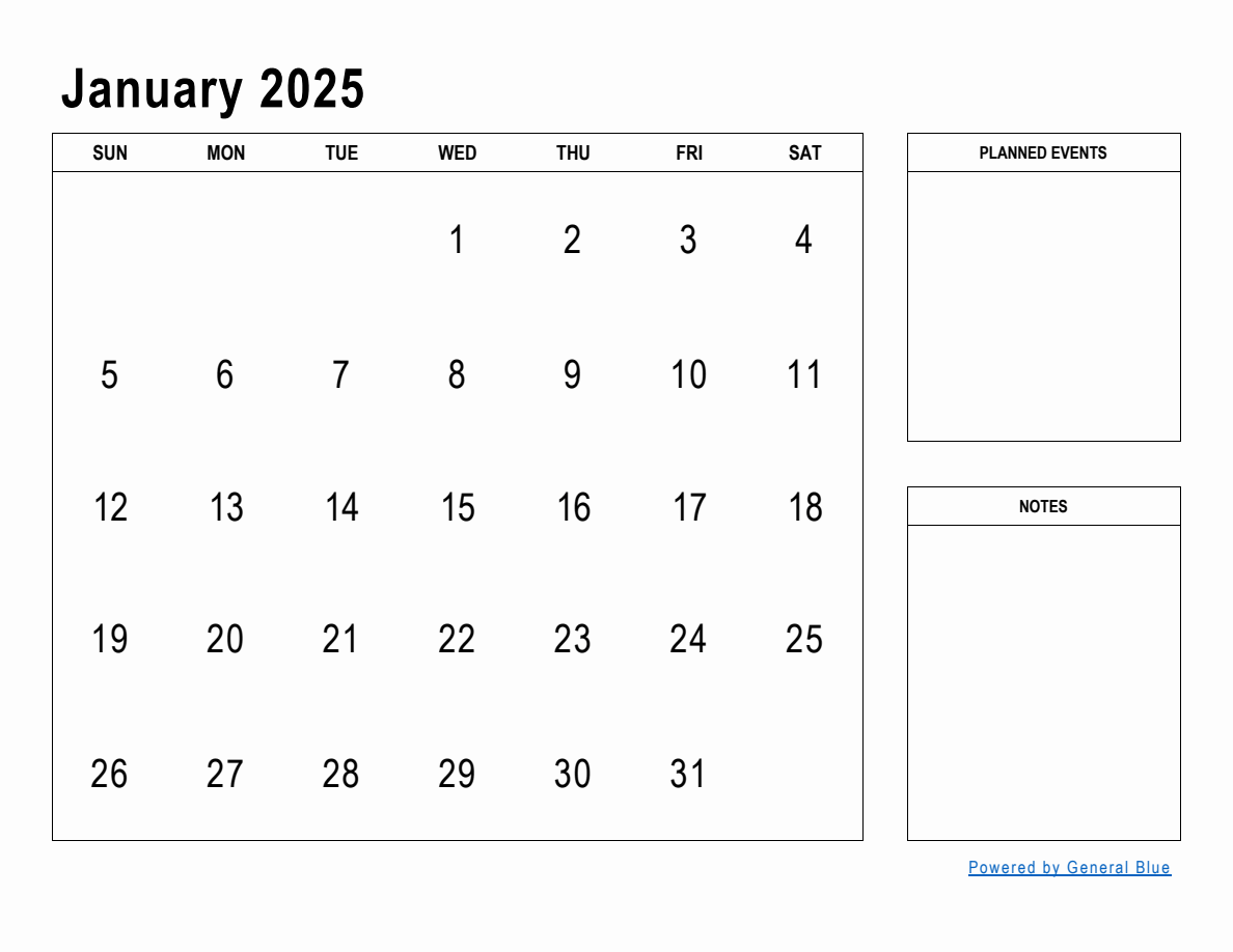 January 2025 Monthly Planner