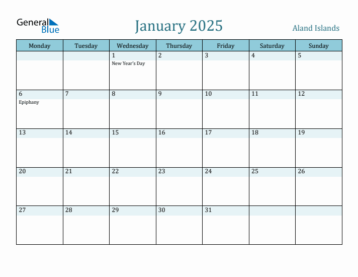 January 2025 Calendar with Holidays
