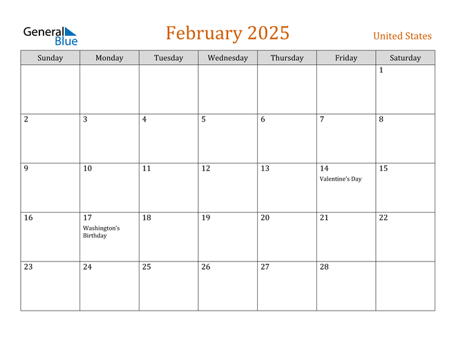 February 2025 Holiday Calendar