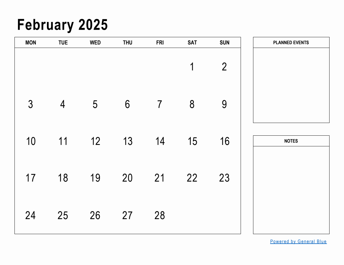 February 2025 Monthly Planner