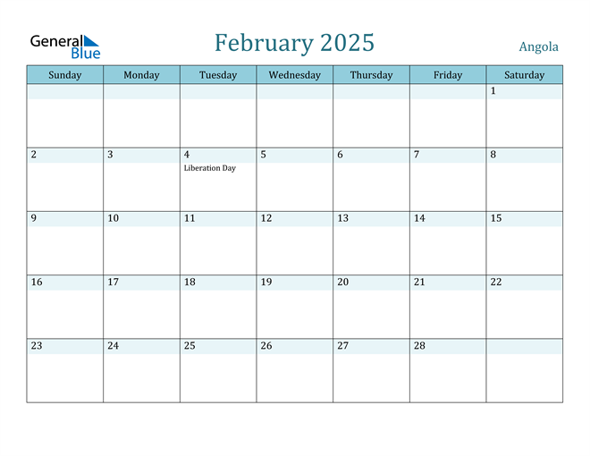 February 2025 Calendar with Holidays in PDF, Word, and Excel