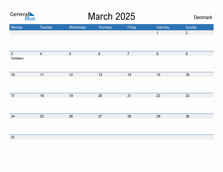 Fillable March 2025 Calendar