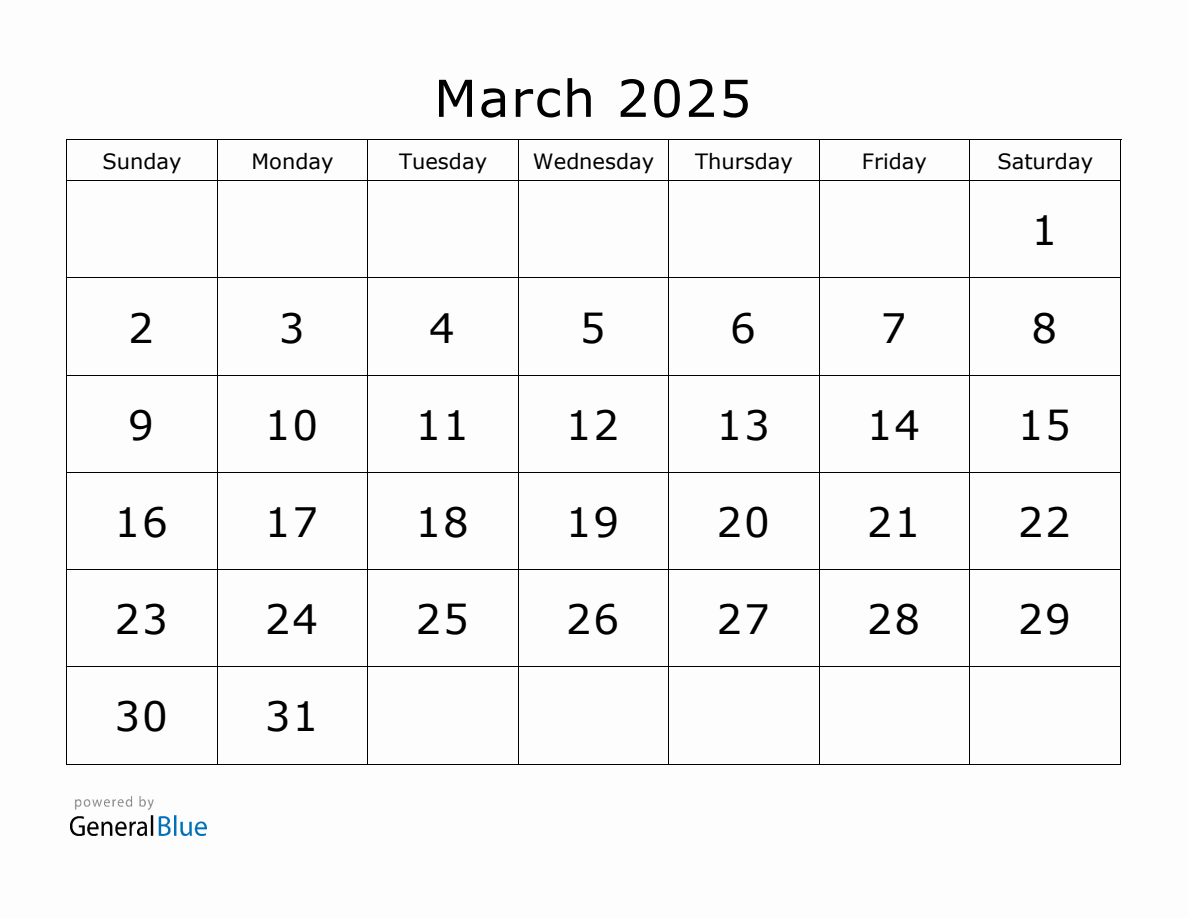 March 2025 Calendar Portrait Images