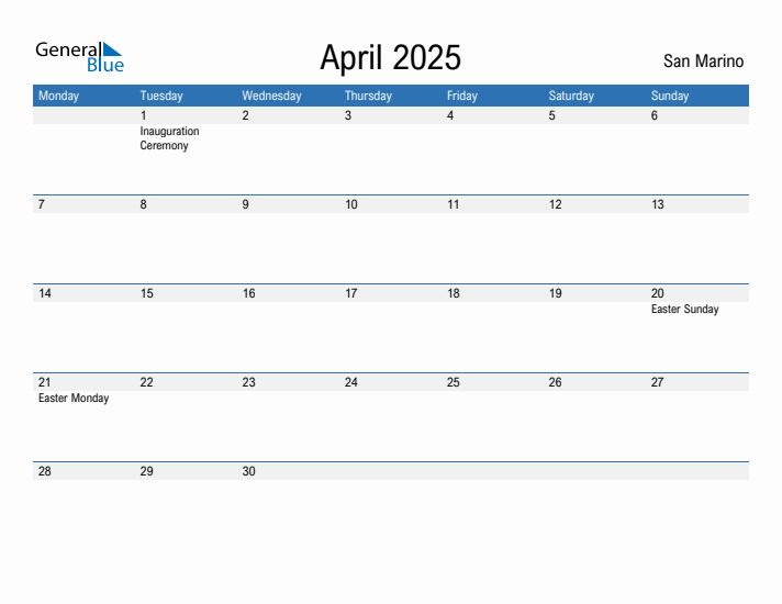 Fillable April 2025 Calendar