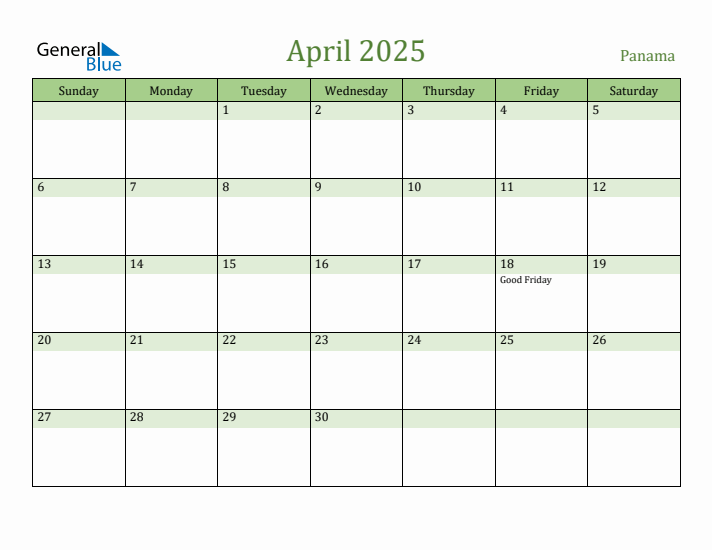 April 2025 Calendar with Panama Holidays