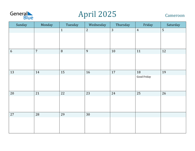 April 2025 Calendar with Holidays in PDF, Word, and Excel
