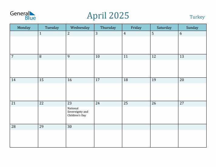 April 2025 Calendar with Holidays
