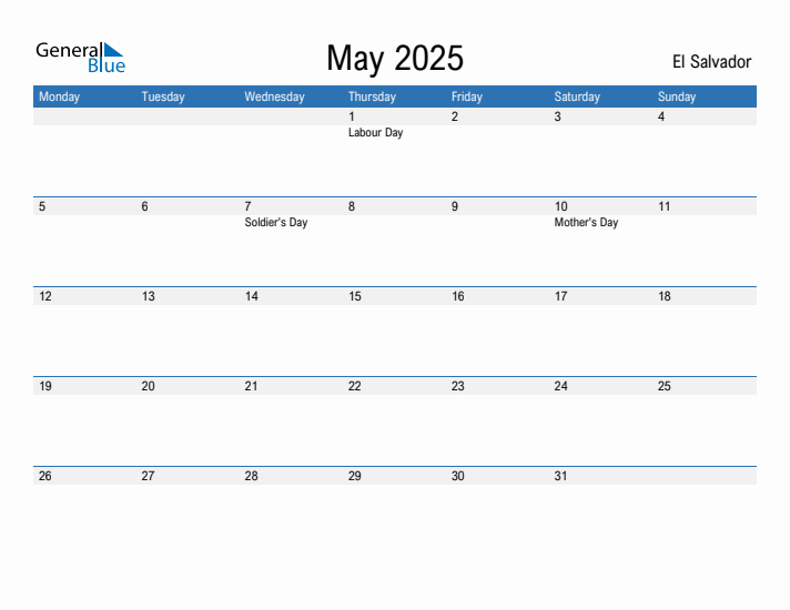 Fillable May 2025 Calendar