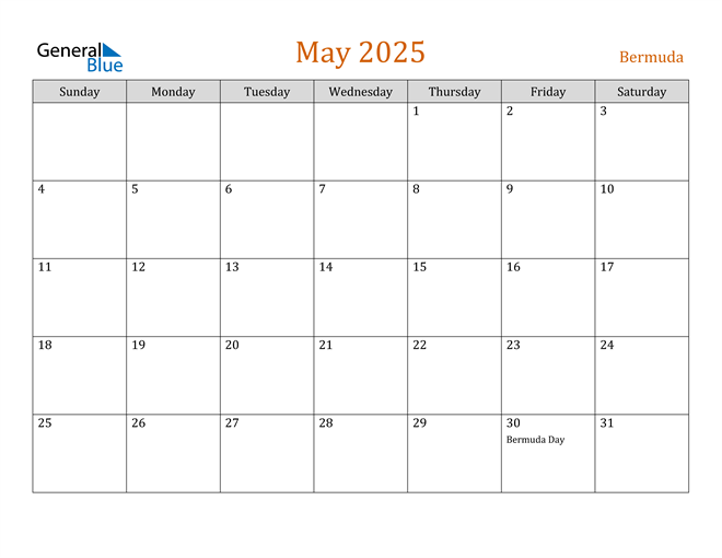 May 2025 Holiday Calendar