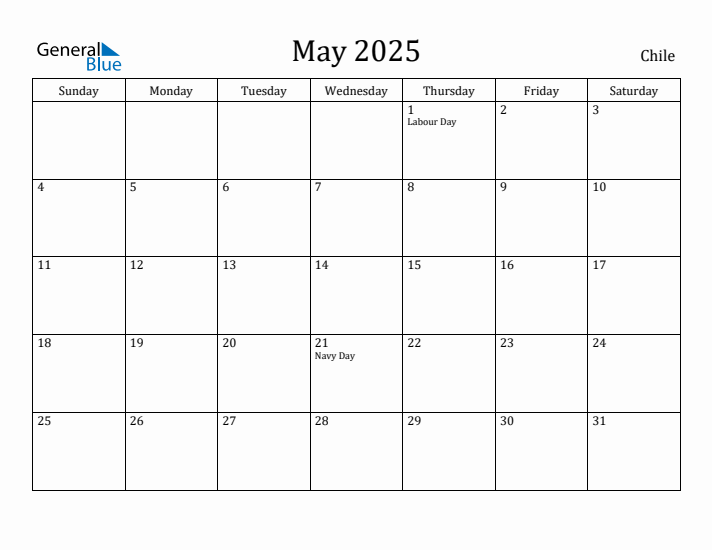 May 2025 Calendar Chile
