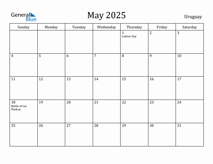 May 2025 Calendar Uruguay