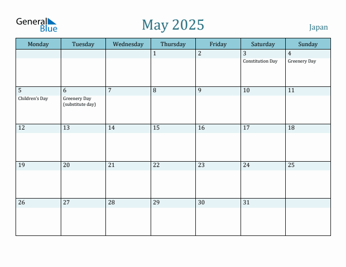 May 2025 Calendar with Holidays