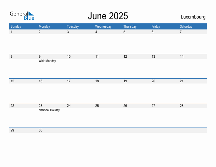 Fillable June 2025 Calendar