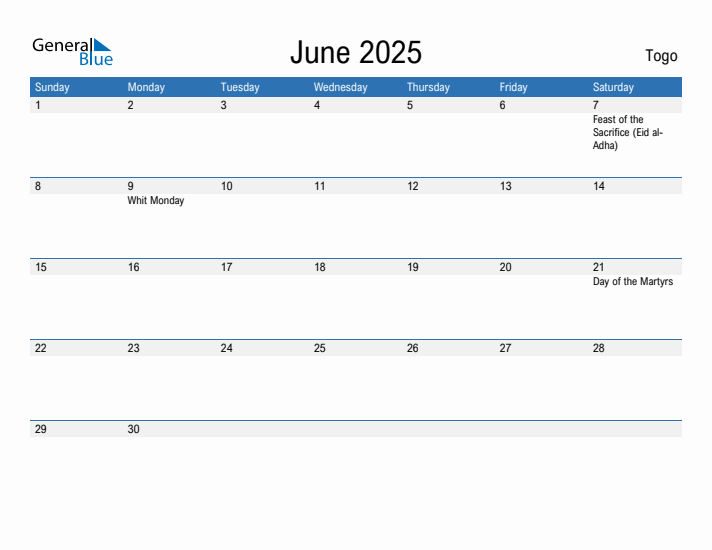 Fillable June 2025 Calendar