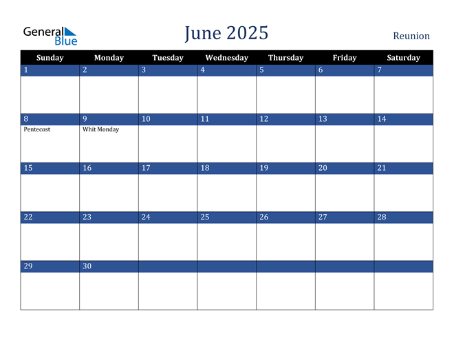 June 2025 Reunion Calendar