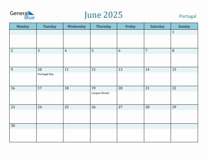 June 2025 Calendar with Holidays