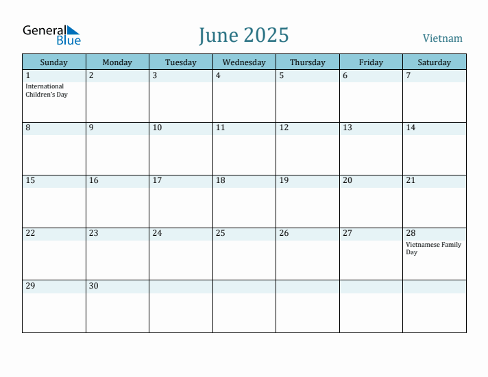 June 2025 Calendar with Holidays