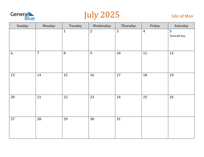 July 2025 Holiday Calendar