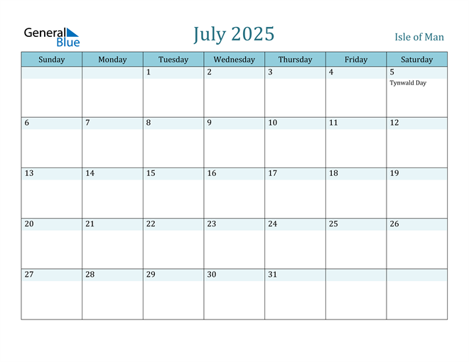 July 2025 Calendar with Holidays in PDF, Word, and Excel